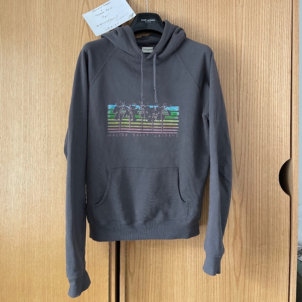 Saint Laurent Paris Grey "Malibu" Hoodie
